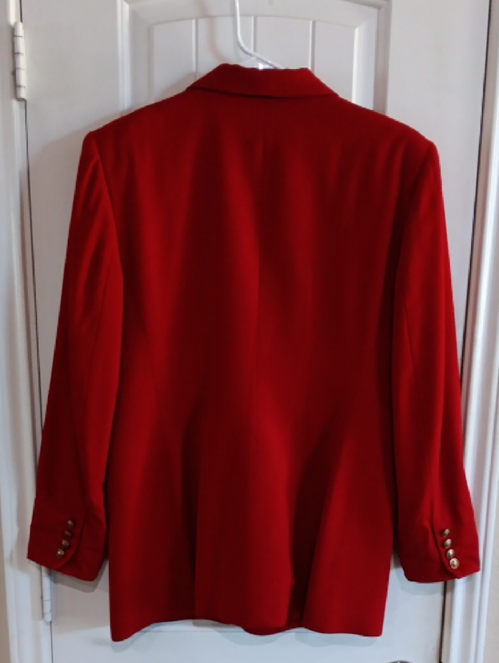 LRL Ralph Lauren Red 100% Wool Crest Blazer Made in USA Size 8 Preppy - Picture 3 of 7